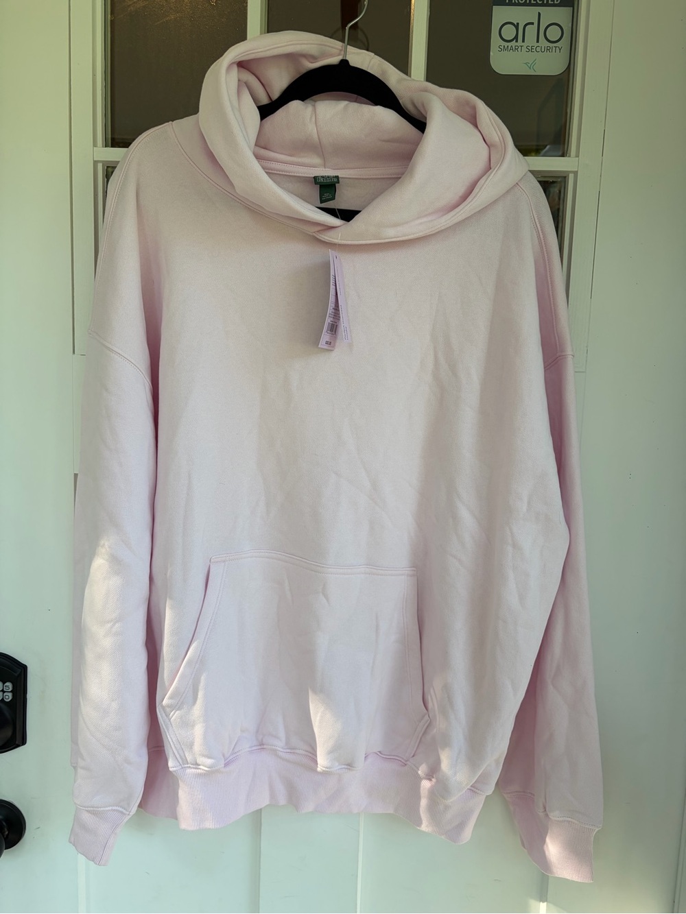 wild fable Oversized Light Pink Pullover Hoodie with Kangaroo Pocket